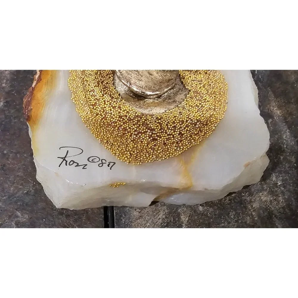 Ron Lee Signed Clowns Standing On One Foot 85 & 87 w/24K‎ Gold Paint Accents